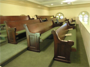 New Replicated Pews for Renovated Balcony